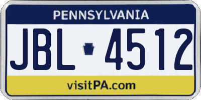 PA license plate JBL4512