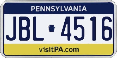 PA license plate JBL4516