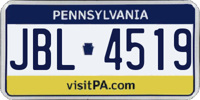 PA license plate JBL4519