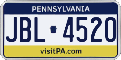 PA license plate JBL4520