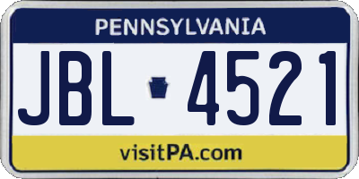 PA license plate JBL4521