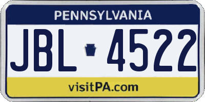 PA license plate JBL4522