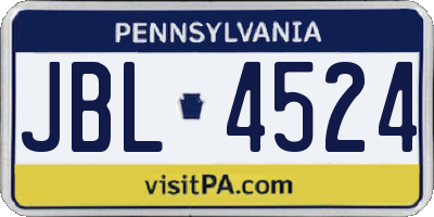 PA license plate JBL4524