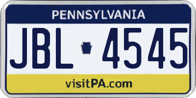 PA license plate JBL4545