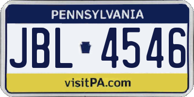 PA license plate JBL4546