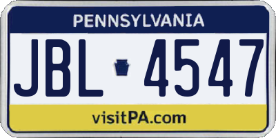 PA license plate JBL4547