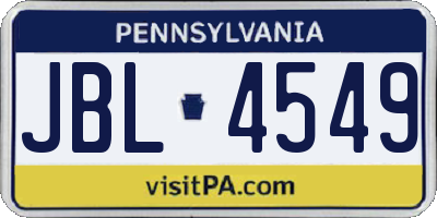 PA license plate JBL4549