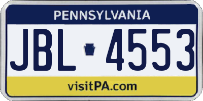 PA license plate JBL4553