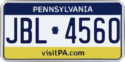 PA license plate JBL4560