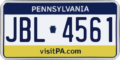 PA license plate JBL4561