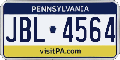 PA license plate JBL4564