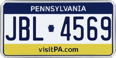 PA license plate JBL4569