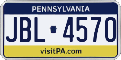 PA license plate JBL4570