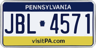 PA license plate JBL4571