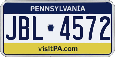 PA license plate JBL4572