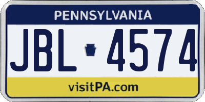 PA license plate JBL4574