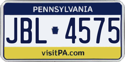 PA license plate JBL4575