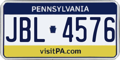 PA license plate JBL4576