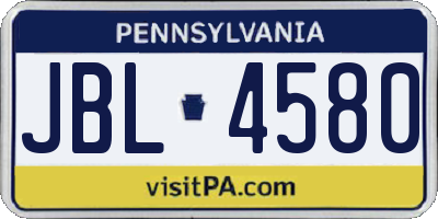 PA license plate JBL4580