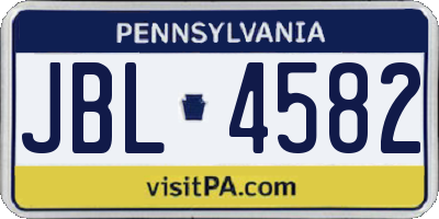 PA license plate JBL4582