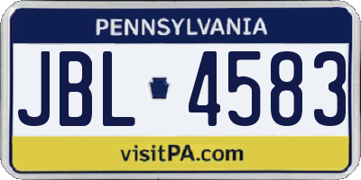 PA license plate JBL4583