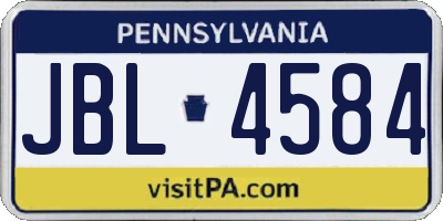 PA license plate JBL4584