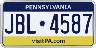 PA license plate JBL4587