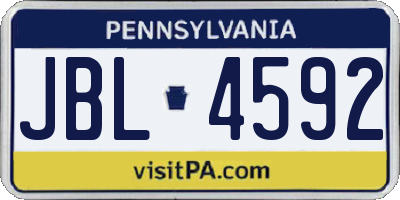 PA license plate JBL4592