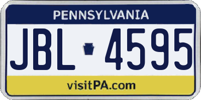 PA license plate JBL4595