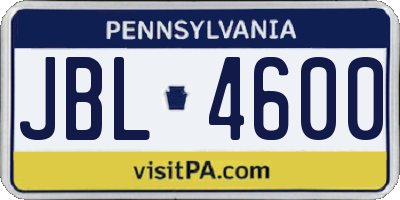 PA license plate JBL4600