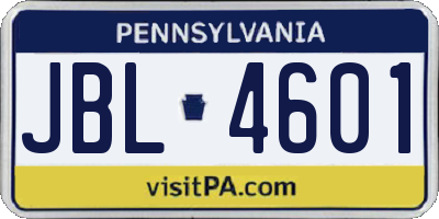 PA license plate JBL4601