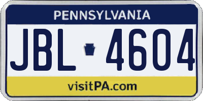 PA license plate JBL4604