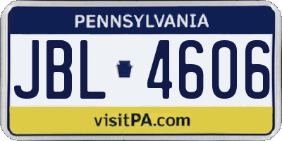 PA license plate JBL4606