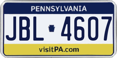 PA license plate JBL4607