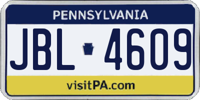 PA license plate JBL4609