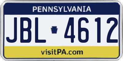 PA license plate JBL4612