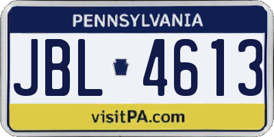 PA license plate JBL4613