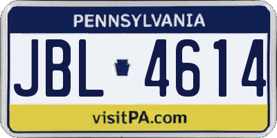 PA license plate JBL4614