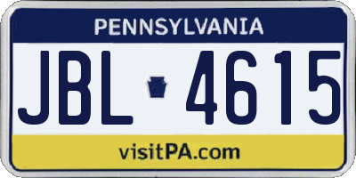 PA license plate JBL4615