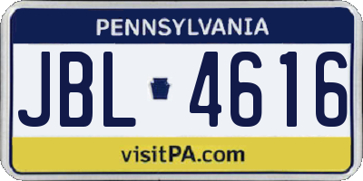 PA license plate JBL4616