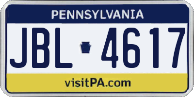 PA license plate JBL4617