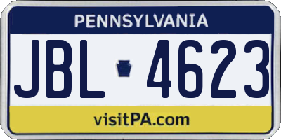 PA license plate JBL4623