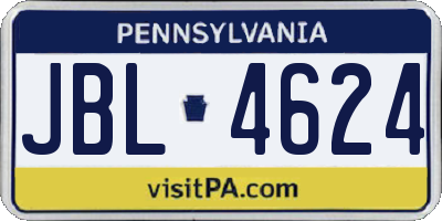 PA license plate JBL4624