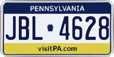 PA license plate JBL4628