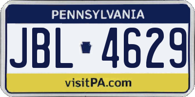 PA license plate JBL4629