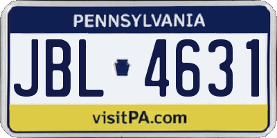 PA license plate JBL4631