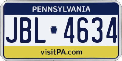 PA license plate JBL4634