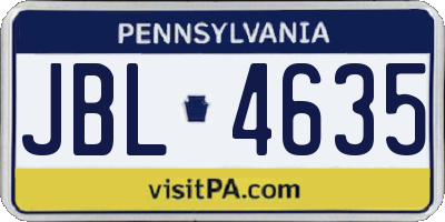 PA license plate JBL4635