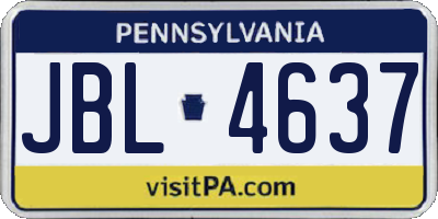 PA license plate JBL4637