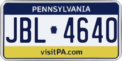 PA license plate JBL4640